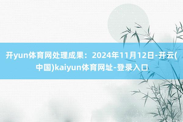 开yun体育网处理成果:2024年11月12日-开云(中国)kaiyun体育网址-登录入口