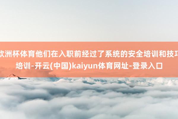 欧洲杯体育他们在入职前经过了系统的安全培训和技巧培训-开云(中国)kaiyun体育网址-登录入口