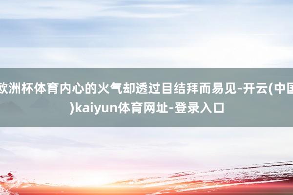 欧洲杯体育内心的火气却透过目结拜而易见-开云(中国)kaiyun体育网址-登录入口