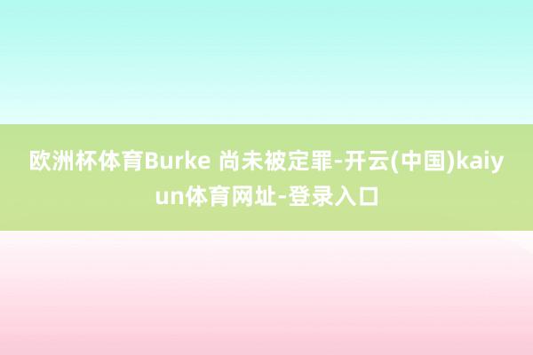 欧洲杯体育Burke 尚未被定罪-开云(中国)kaiyun体育网址-登录入口