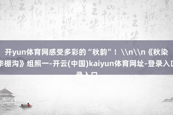 开yun体育网感受多彩的“秋韵”！\n\n《秋染毕棚沟》组照一-开云(中国)kaiyun体育网址-登录入口